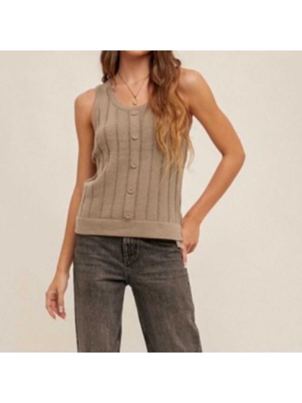Cozy Ribbed Sweater Vest - Picture 3 of 10